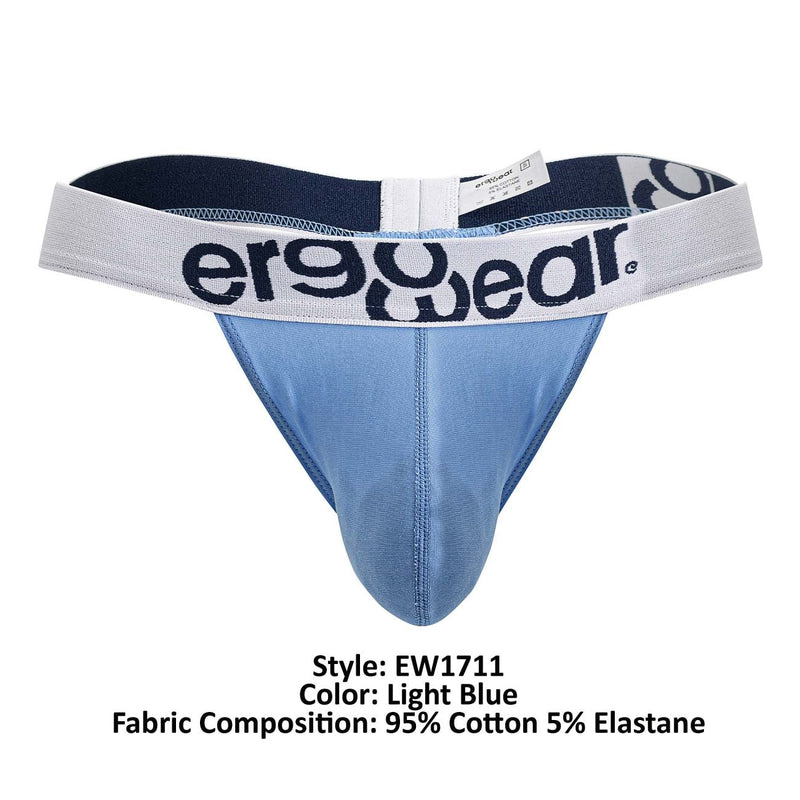 Ergowear EW1711 अधिकतम सूती थोंग रंग हल्का नीला