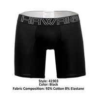 Hawai 41903 Briefs de boxeador atlético sólido color negro