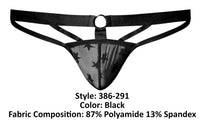 Male Power 386-291 Love Star Jock with Ring Color Black