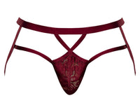 Male Power 394-289 Lucifer Strappy Jock Color Burgundy