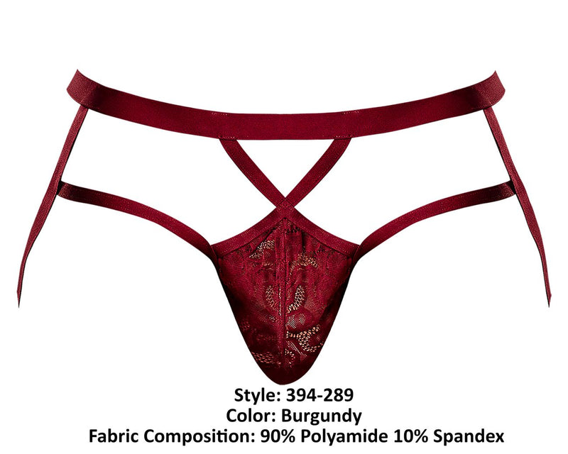 Male Power 394-289 Lucifer Strappy Jock Color Burgundy