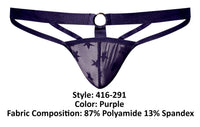 Male Power 416-291 Love Star Thong with Ring Color Purple