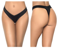 Mapale 1096 Couleur de string de jambe haute noire