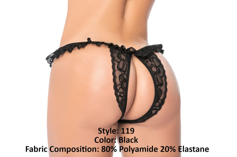 Mapale 119 Lace Peek-A-Boo Panty Color Black