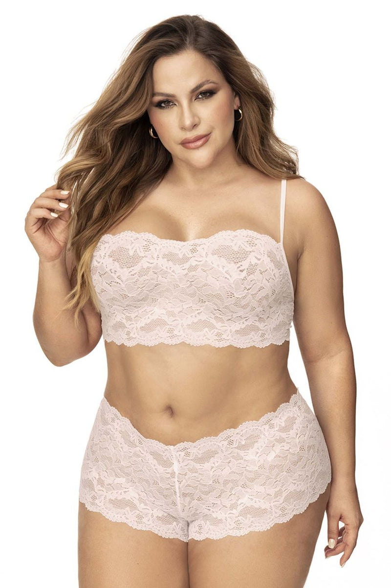 Mapale 206x Panty et haut en dentelle Color Ivory