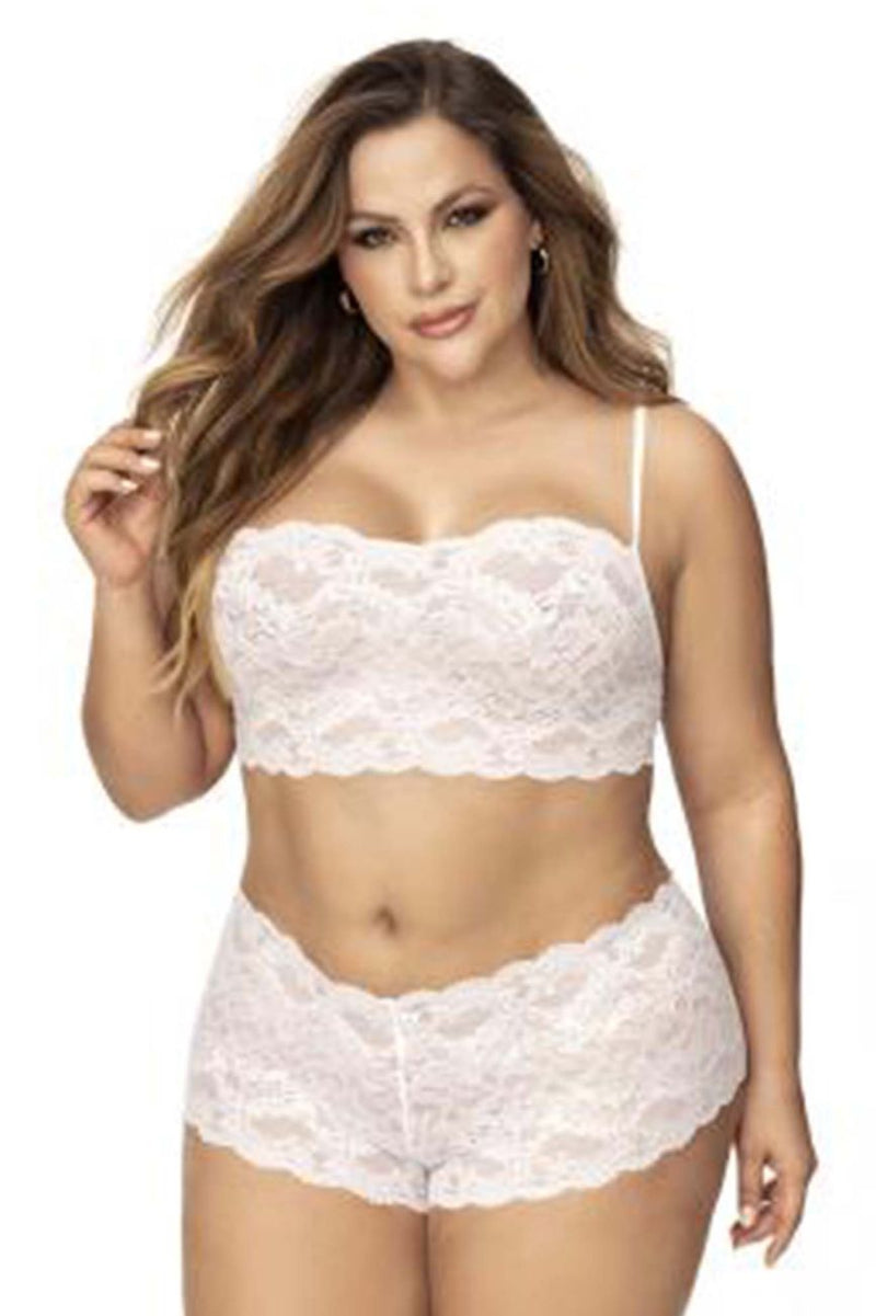 Mapale 206x Panty et haut en dentelle Couleur blanc