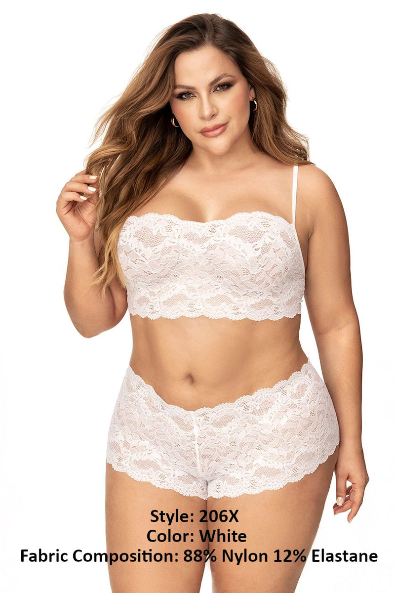 Mapale 206X Panty and Top Lace Set Color White