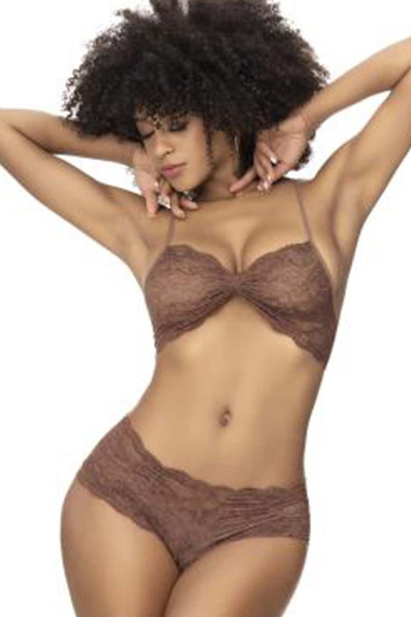 MAPALE 207 Panty y Top Lace Set Color Cocoa