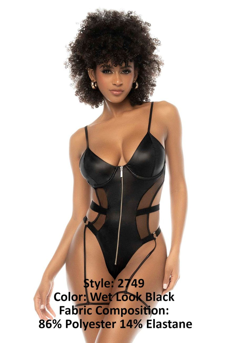 MAPALE 2749 Elin Bodysuit Color Wet Look Negro