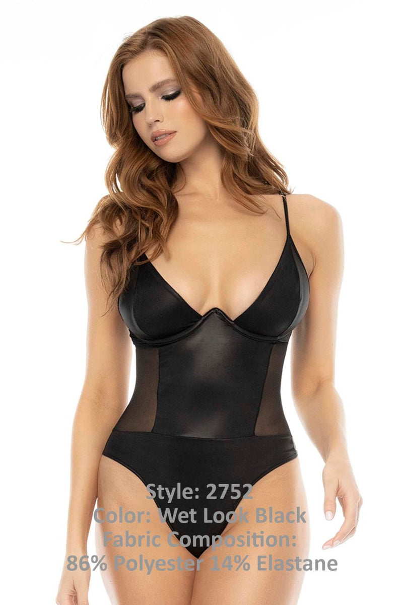 MAPALE 2752 BIBI BODYSUIT रंग गीला लुक काला