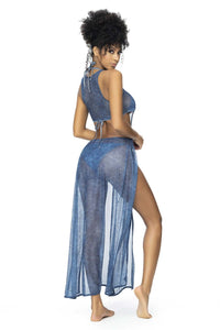 MAPALE 47014 Robe de plage Cover Up Couleur Blue Chambray