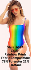 Mapale 6622 One Piece Swimsuit Color Rainbow Prints