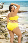 Mapale 67037X Couleur de maillot de bain en deux pièces réversible Impression de citrus jaune