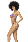 Mapale 67053 sous-câble de deux pièces de maillot de bain Color Crochet Print