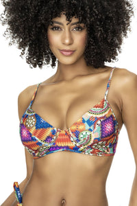 Mapale 67053 sous-câble de deux pièces de maillot de bain Color Crochet Print