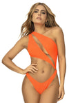 MAPALE 67055 Color de monokini acanalado naranja brillante