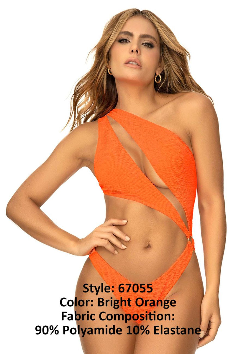 MAPALE 67055 Color de monokini acanalado naranja brillante