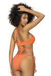 Mapale 67058 Couleur de maillot de bain à deux pièces côtelées orange vif orange