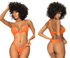 Mapale 67059 Couleur de maillot de bain à deux pièces côtelées orange vif orange