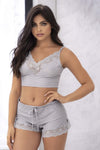 MAPALE 7394 Set de pijama de dos piezas. Top and Shorts Color Gris