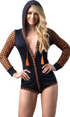 Mapale 7405 Long Sleeve Sleep Romper Color Black-Orange