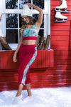 MAPALE 7409 SET PAJAMA DE TWO PIÈCES. Haut et pantalon couleur Red-Mint Imprimer