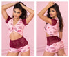 MAPALE 7414 Set de pijama de dos piezas. Top and Shorts Color Rose-Burgundy