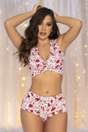 Mapale 7531 Two Piece Pajama Set Top and Shorts Color Holiday Print