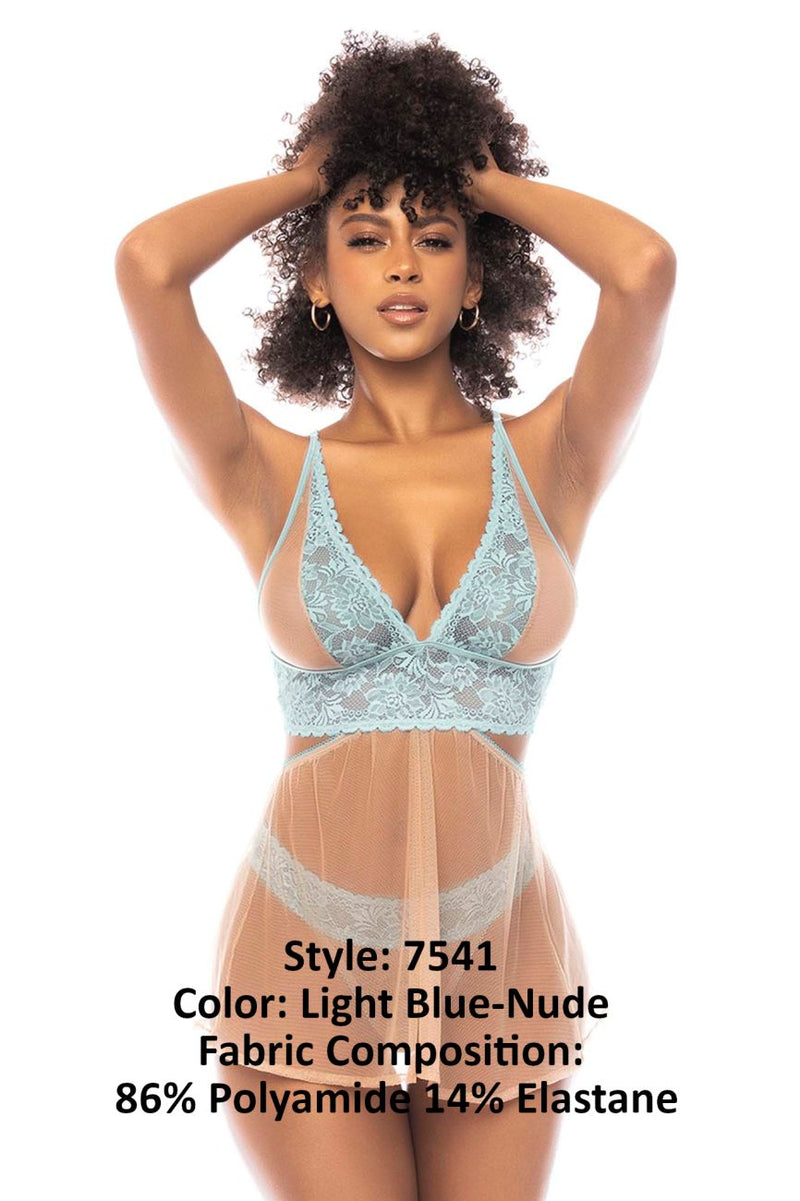 MAPALE 7541 Abilene 2 en 1 Babydoll Color Light Blue-Nude