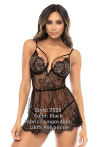 Mapale 7550 selma babydoll color negro