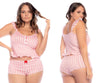 MAPALE 7592X Dos piezas Pajama Set Color Vichy Pink Plaid