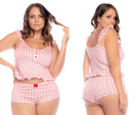 Mapale 7592x Pyjama en deux pièces Couleur Vichy Pink Plaid