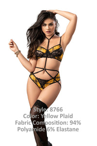 Mapale 8766 Two Piece Set Color Yellow Plaid