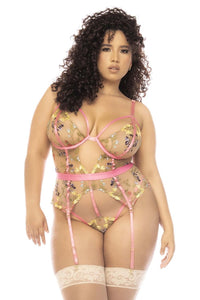 Mapale 8821X Sydney Bodysuit Plus Color Pink Garden