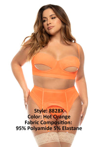 Mapale 8828X Sasha Three Piece Set Plus Color Hot Orange