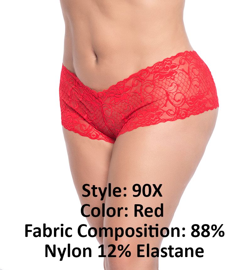 MAPALE 90X Couleur de boyshort en dentelle rouge