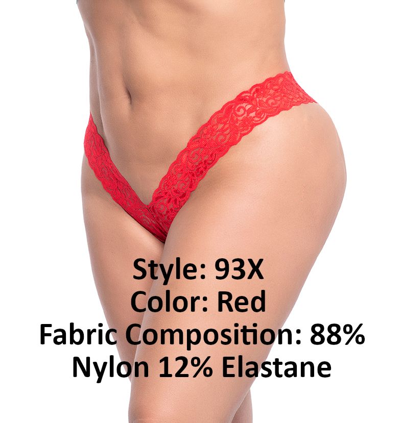 MAPALE 93X Couleur de boyshort en dentelle rouge