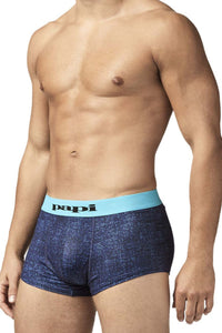 Papi UMPA050 Fashion Microflex Brazilian Trunks Color Blue Pixel Print