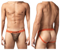 Papi UMPA051 Fashion Microflex Brazilian Jockstrap Color Orange Pixel Impression