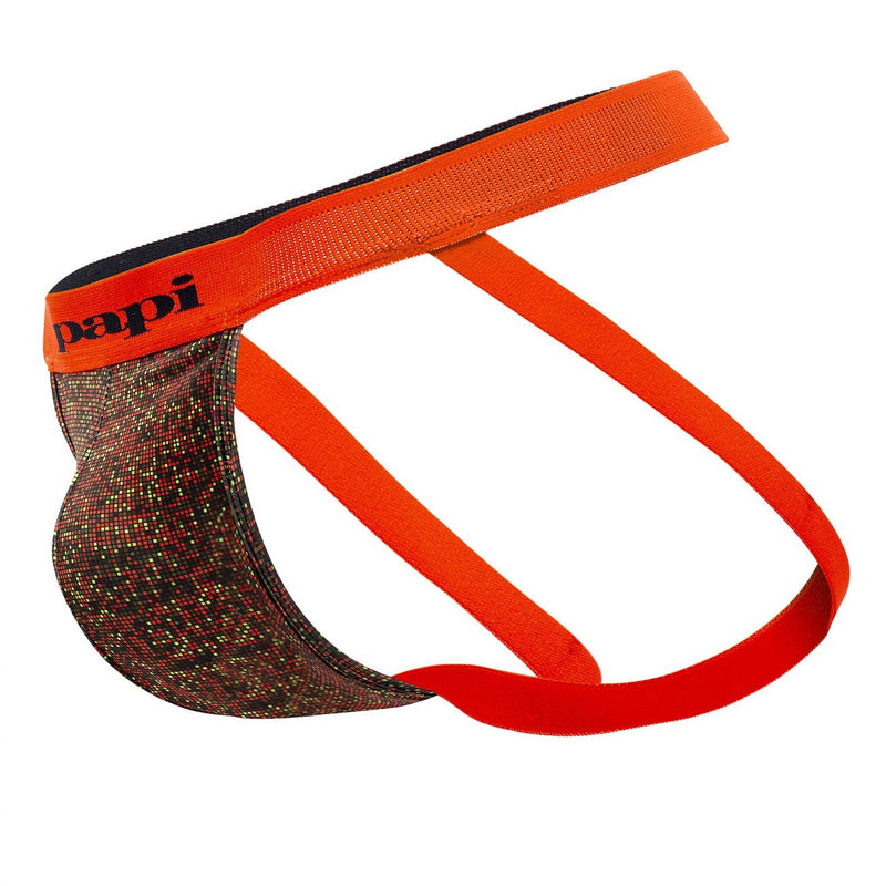 Papi UMPA051 Fashion Microflex Brazilian Jockstrap Color Orange Pixel Impression