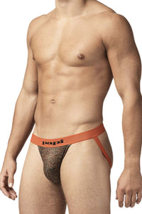 Papi UMPA051 Fashion Microflex Brazilian Jockstrap Color Orange Pixel Print