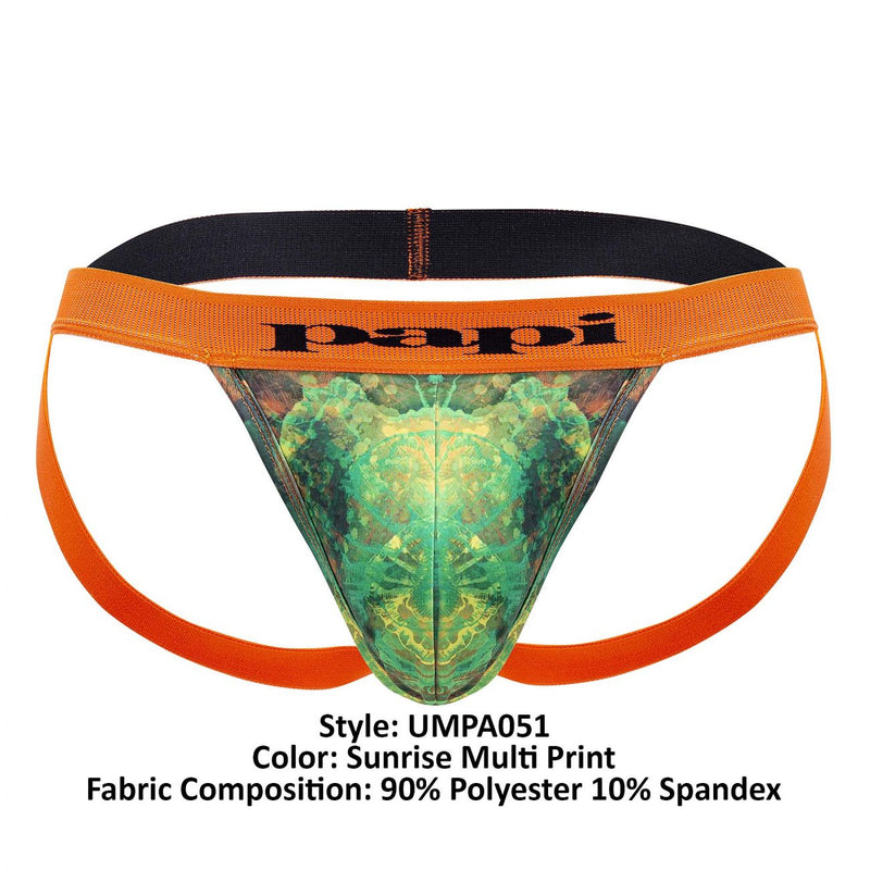 PAPI UMPA051 Fashion Microflex Brasil Jockstrap Color Sunrise Multi Print