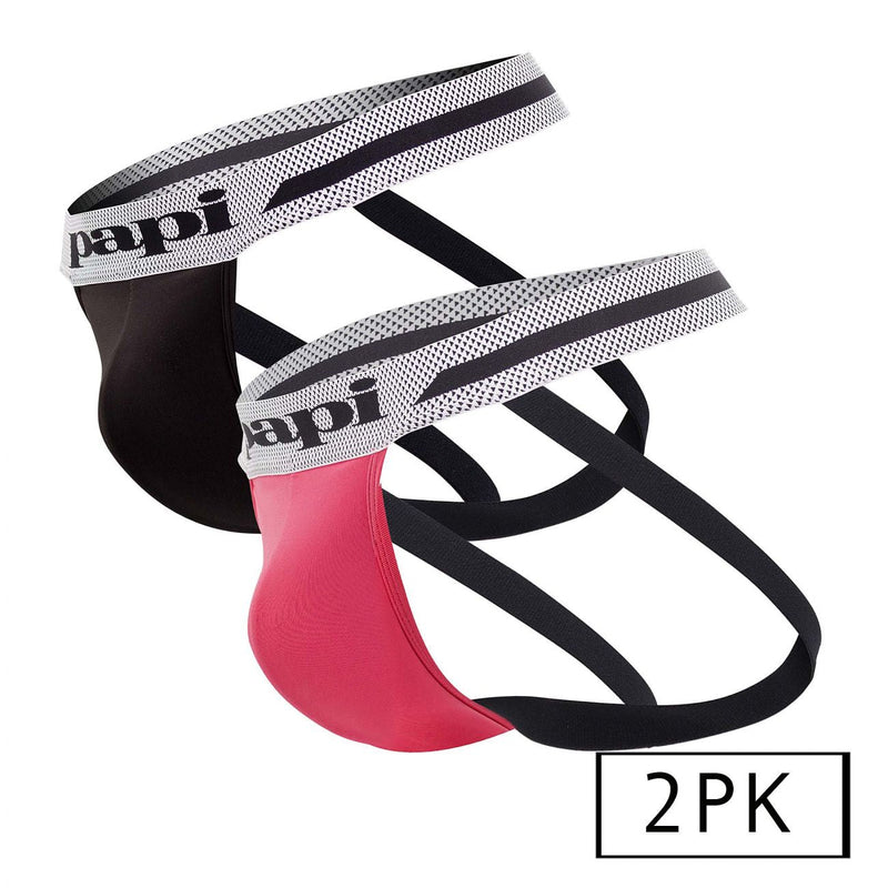 PAPI UMPA081 2PK Microflex Jockstrap Color Pink-Black