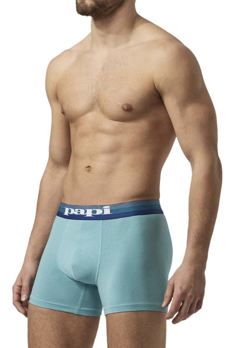 PAPI UMPA088 2PK Microflex Brésilien boxer Briefs Couleurs turquoise-noir