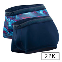 PAPI UMPA107 2PK Microflex Performance Trunks Color imprimé en bleu