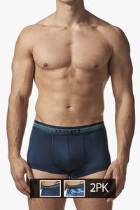 PAPI UMPA107 2PK Microflex Performance Trunks Color imprimé en bleu