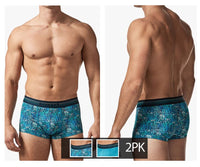 بابي UMPA107 2PK Microflex Performance Trunks اللون أزرق مخضر