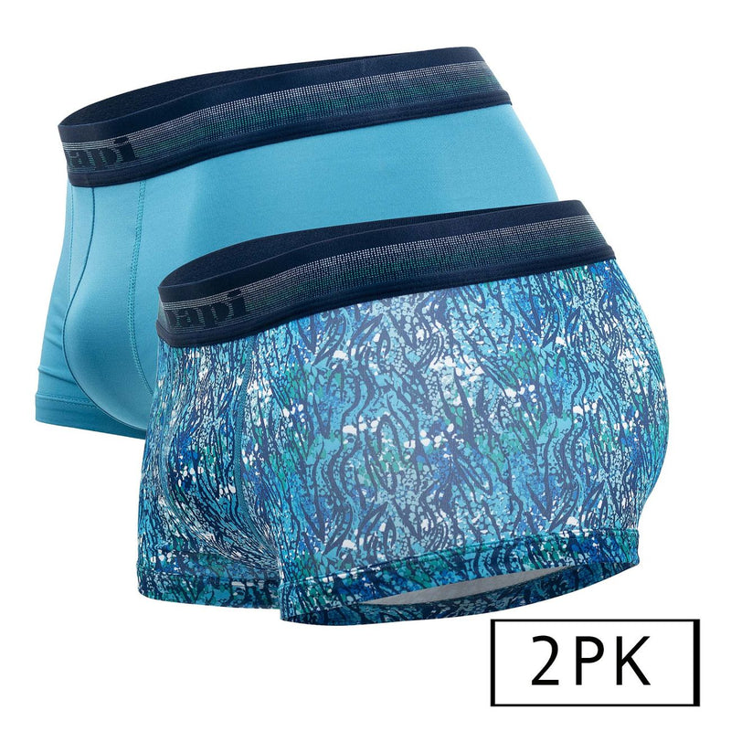 بابي UMPA107 2PK Microflex Performance Trunks اللون أزرق مخضر