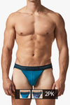 Papi UMPA108 2PK Microflex Performance Jockstrap Color Blue-Printed