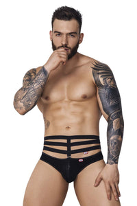 Pikante PIK 1097 Briefs de terciopelo clandestino color negro